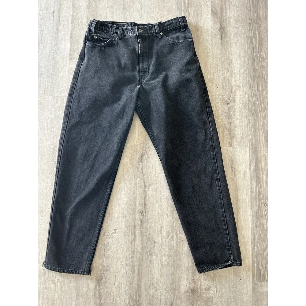 Levi's 550 Vintage 1996 Black Denim Jeans, 36x30, With Rare Blank Orange Tab
